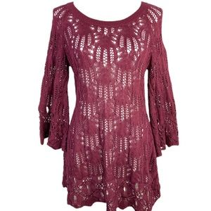 Lace Knit Tunic Top